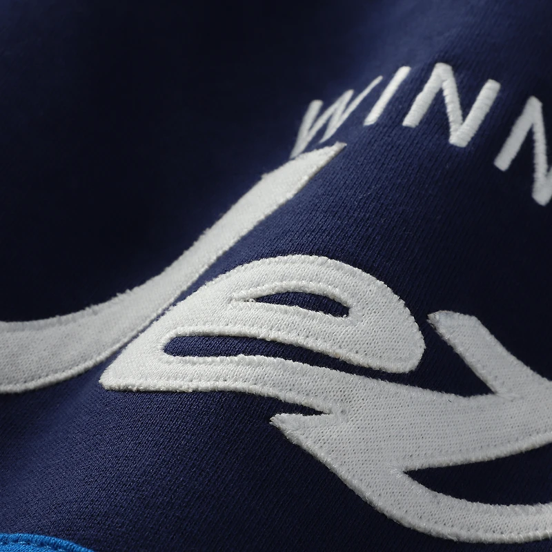 Men's Mitchell & Ness Navy Winnipeg Jets Headcoach Pullover Hoodie