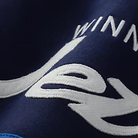 Men's Mitchell & Ness Navy Winnipeg Jets Headcoach Pullover Hoodie
