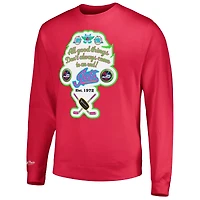 Men's Mitchell & Ness Pink Winnipeg Jets Watermelon Sugar High Pullover Sweatshirt