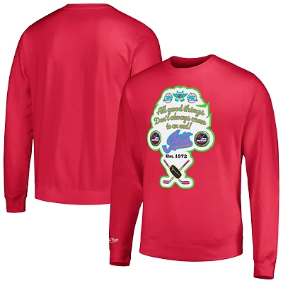 Men's Mitchell & Ness Pink Winnipeg Jets Watermelon Sugar High Pullover Sweatshirt