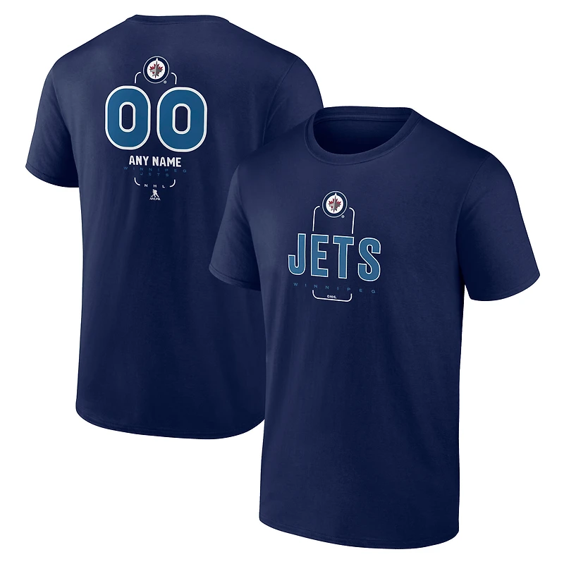 Men's Navy Winnipeg Jets Custom Midfielder T-Shirt