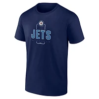 Men's Navy Winnipeg Jets Custom Midfielder T-Shirt