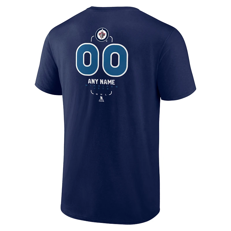 Men's Navy Winnipeg Jets Custom Midfielder T-Shirt