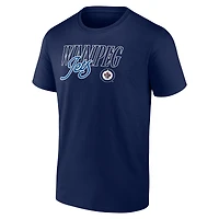 Men's  Navy Winnipeg Jets Hockey Script T-Shirt