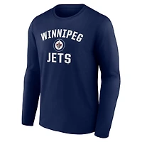 T-shirt à manches longues bleu marine pour homme, motif Victory Arch des Jets de Winnipeg