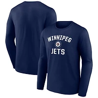 T-shirt à manches longues bleu marine pour homme, motif Victory Arch des Jets de Winnipeg