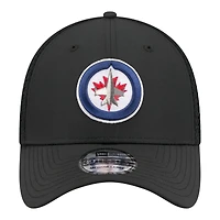 Men's New Era  Black Winnipeg Jets Logo 39THIRTY Flex Hat