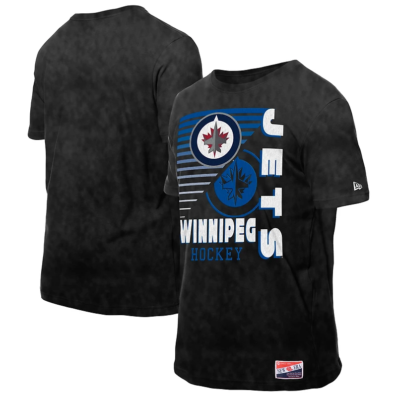 Men's New Era  Black Winnipeg Jets Mineral Wash T-Shirt