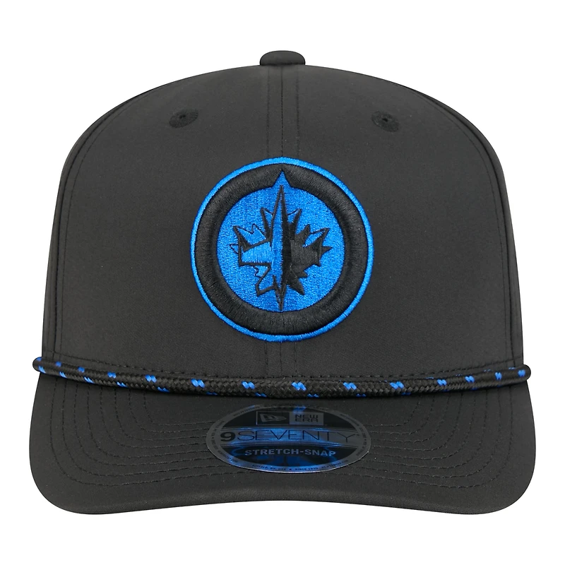 Casquette New Era noire pour homme Winnipeg Jets Sport Vented 9SEVENTY à cordon ajustable