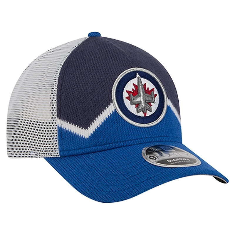 Men's New Era Navy/Blue Winnipeg Jets Sock 9FORTY M-Crown A-Frame Adjustable Hat