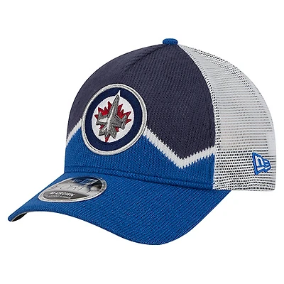 Men's New Era  Navy/Blue Winnipeg Jets Sock 9FORTY M-Crown A-Frame Adjustable Hat