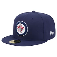 Casquette ajustée 59FIFTY bleu marine des Jets de Winnipeg New Era pour homme