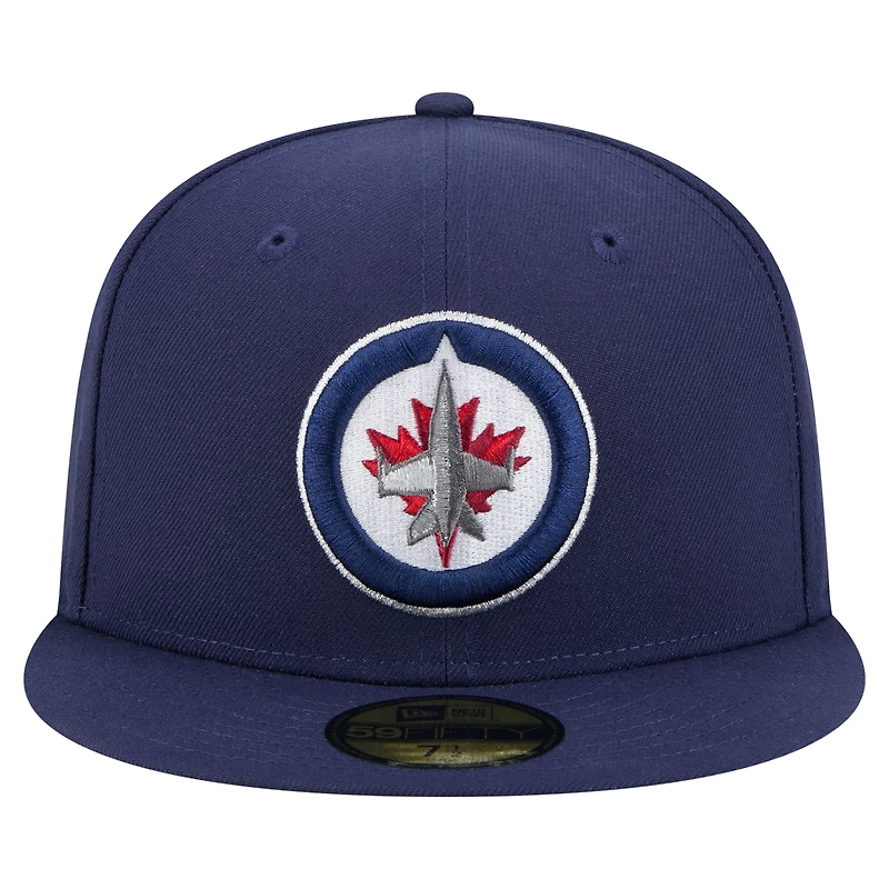 Casquette ajustée 59FIFTY bleu marine des Jets de Winnipeg New Era pour homme