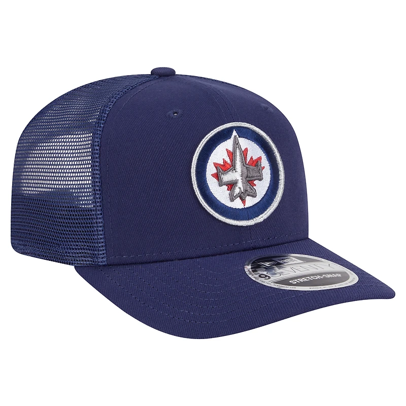 Men's New Era Navy Winnipeg Jets 9SEVENTY Stretch-Snap Trucker Hat