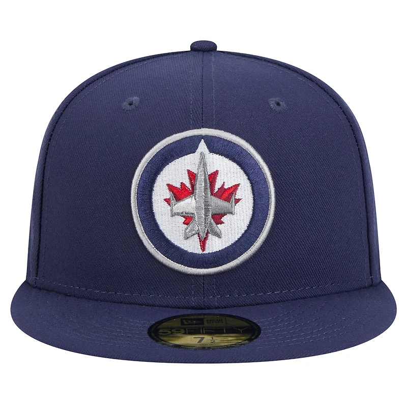 Casquette ajustée Core 59FIFTY pour homme New Era bleu marine des Winnipeg Jets