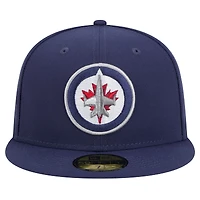 Casquette ajustée Core 59FIFTY pour homme New Era bleu marine des Winnipeg Jets
