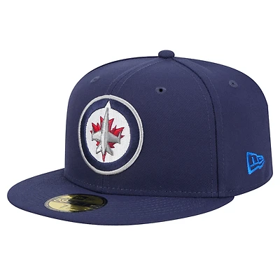 Casquette ajustée Core 59FIFTY pour homme New Era bleu marine des Winnipeg Jets
