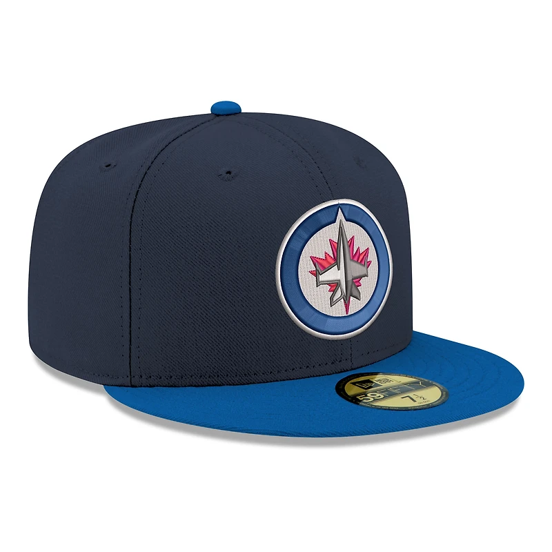 Men's New Era Navy Winnipeg Jets Core Logo Two-Tone 59FIFTY Fitted Hat