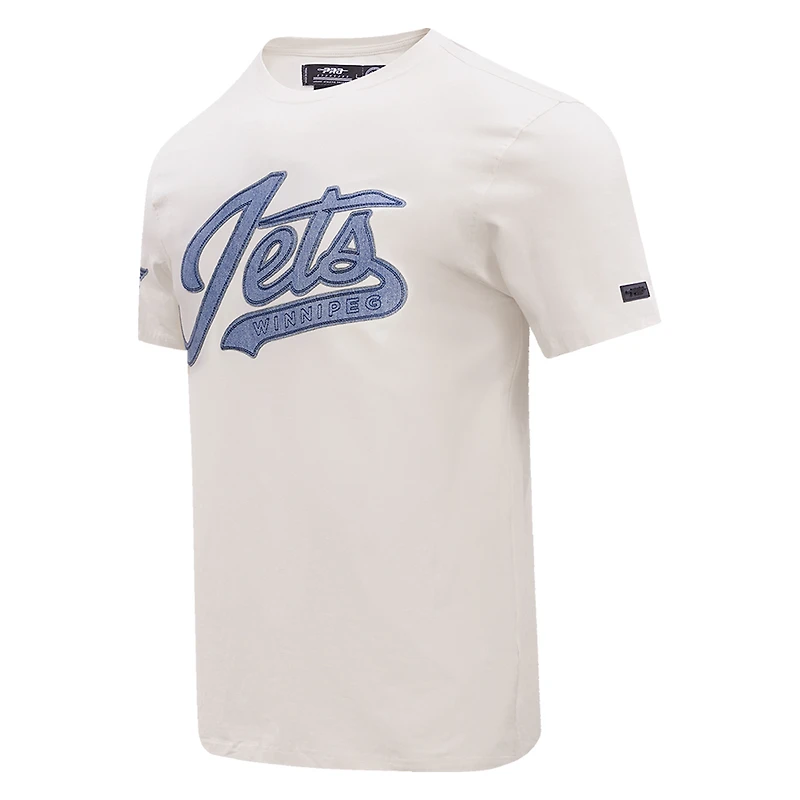 Men's Pro Standard Cream Winnipeg Jets Varsity Blues T-Shirt
