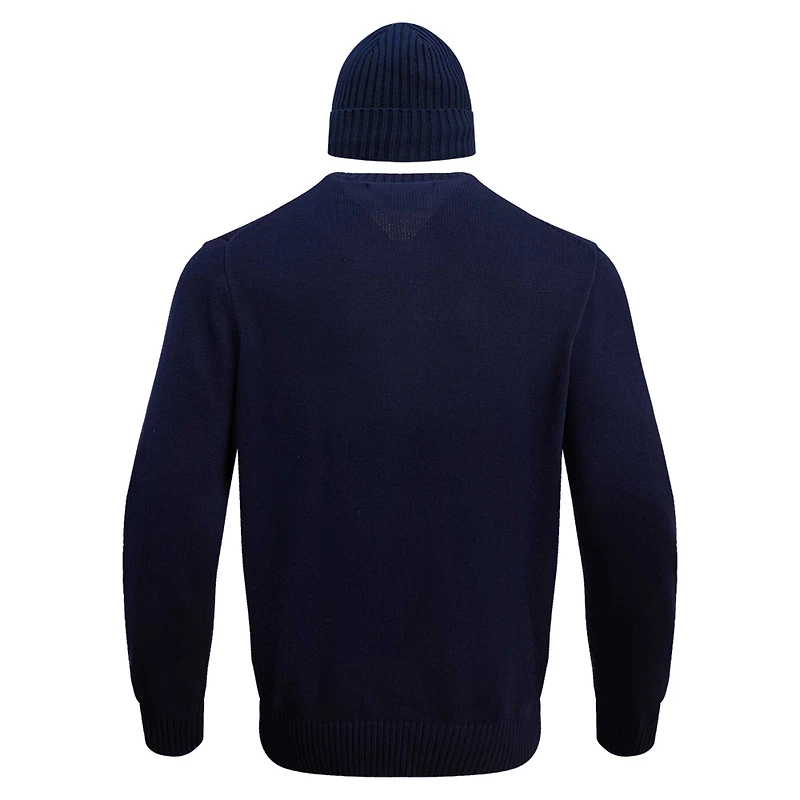 Men's Pro Standard Navy Winnipeg Jets Pullover Sweater & Cuffed Knit Hat Box Gift Set