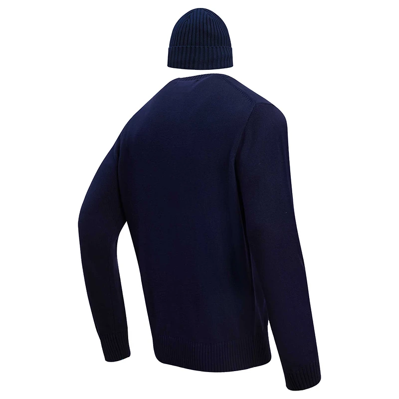 Men's Pro Standard Navy Winnipeg Jets Pullover Sweater & Cuffed Knit Hat Box Gift Set