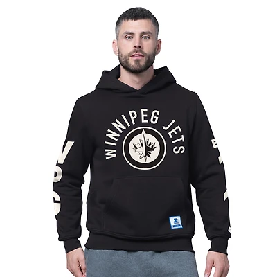 Men's Starter Black Winnipeg Jets Handoff Hoodie