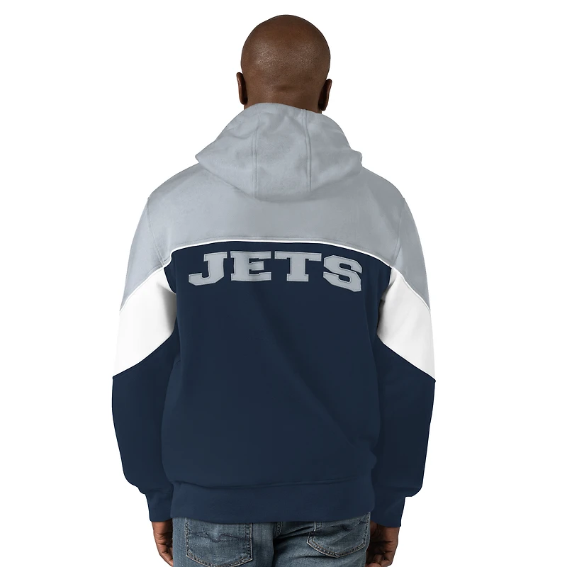 Sweat à capuche zippé pour homme Starter bleu marine/argent Winnipeg Jets Power Forward