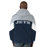 Sweat à capuche zippé pour homme Starter bleu marine/argent Winnipeg Jets Power Forward