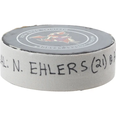 Nikolaj Ehlers Winnipeg Jets Game-Used Goal Puck from April 6 2019 at Arizona Coyotes