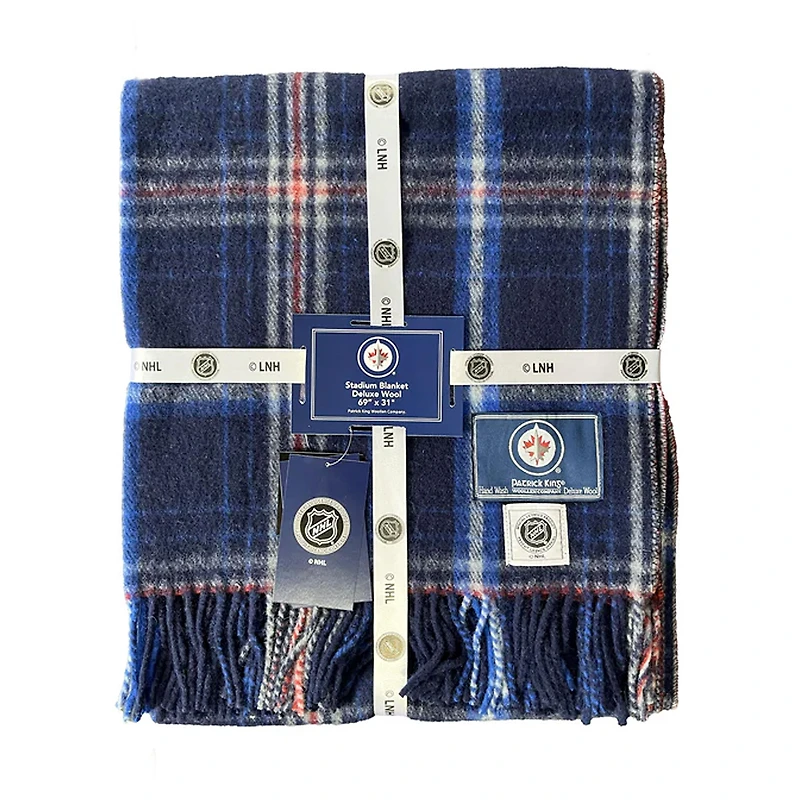 Couverture/écharpe de stade en laine mérinos Patrick King Woollen Company Winnipeg Jets, 79 x 175 cm (31 x 69 po).