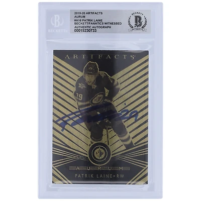 Carte 10 autographiée Upper Deck Artifacts Aurum #A-16 Beckett Fanatics Witnessed 2019-20 des Jets de Winnipeg de Patrik Laine