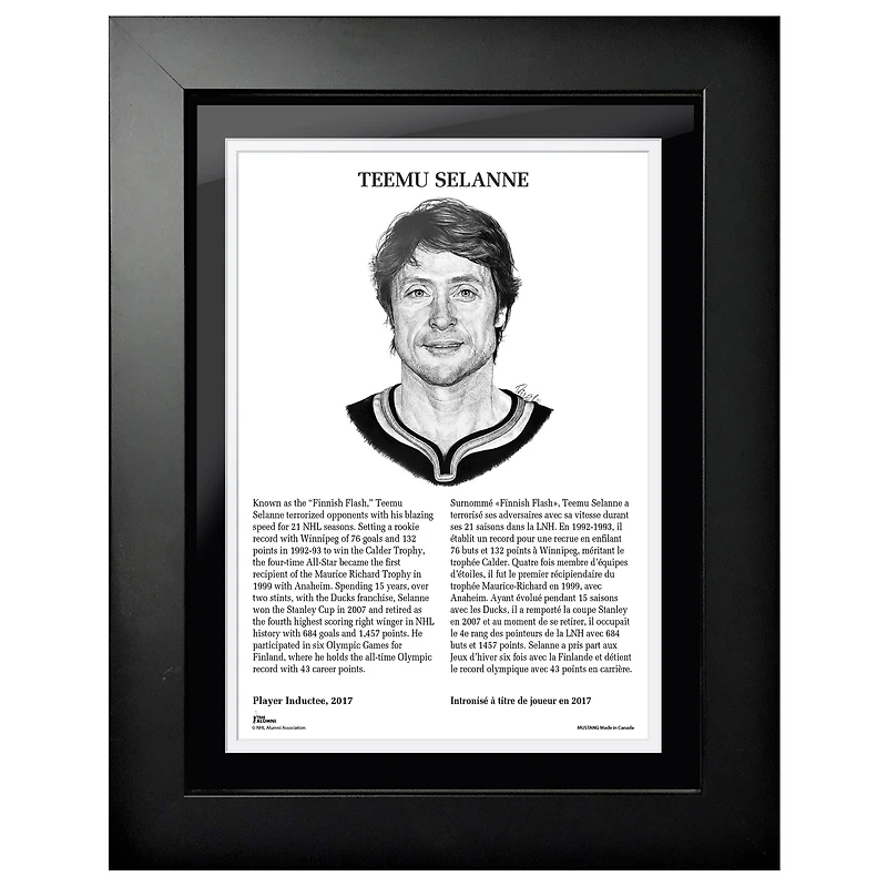 Teemu Selanne Winnipeg Jets - Photo encadrée Legends Line 12 '' x 16 ''