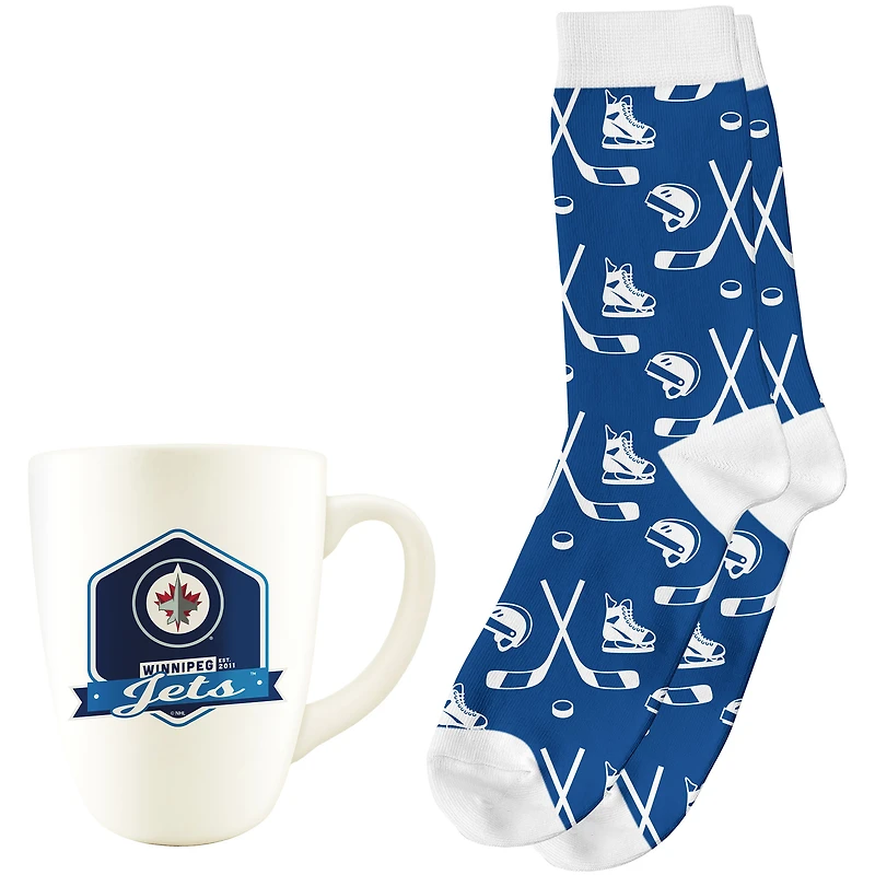 The Sports Vault Winnipeg Jets 14oz. Retro Mug & Sock Set