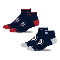 Unisex For Bare Feet  Winnipeg Jets Front & Center 2-Pack Socks Set