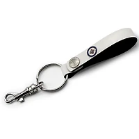 White Winnipeg Jets Personalized Leather Loop Keychain