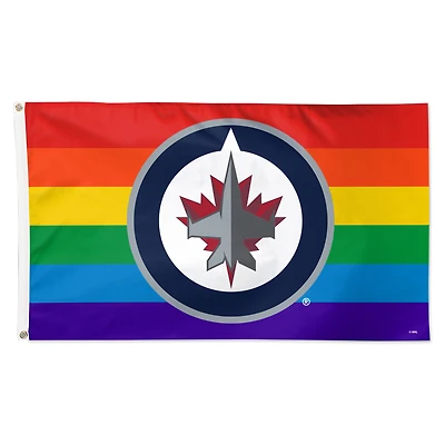 Drapeau de luxe WinCraft Winnipeg Jets 3 pi x 5 pi, simple face, fierté de l'équipe
