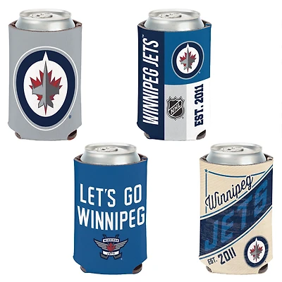 Ensemble de 4 refroidisseurs de canettes WinCraft Winnipeg Jets de 355 ml