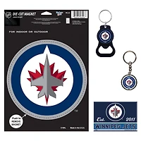 Ensemble de 4 porte-clés et aimants WinCraft Winnipeg Jets