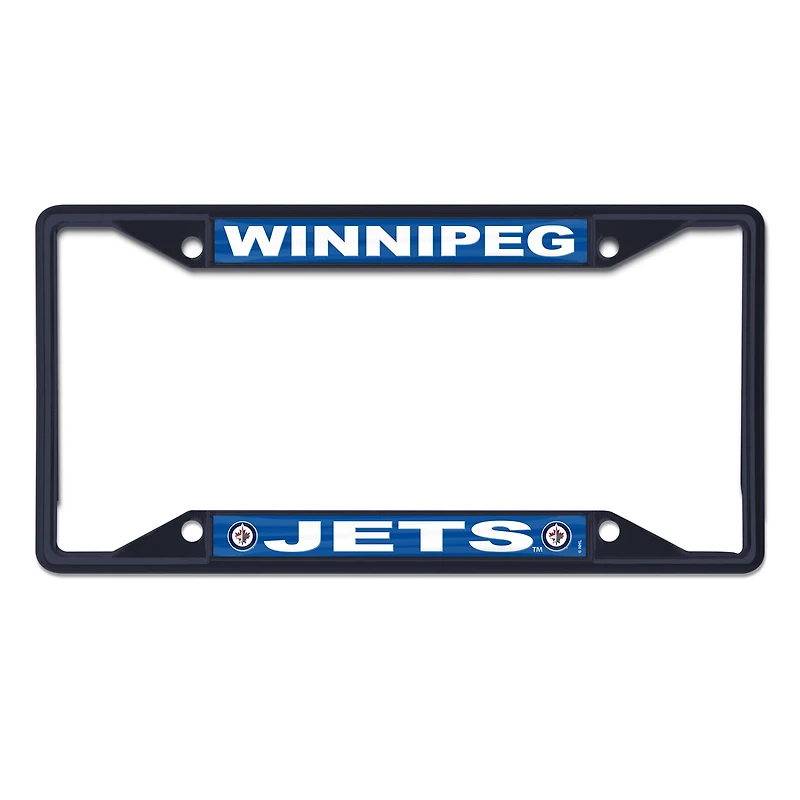 Cadre de plaque d'immatriculation WinCraft Winnipeg Jets couleur chrome
