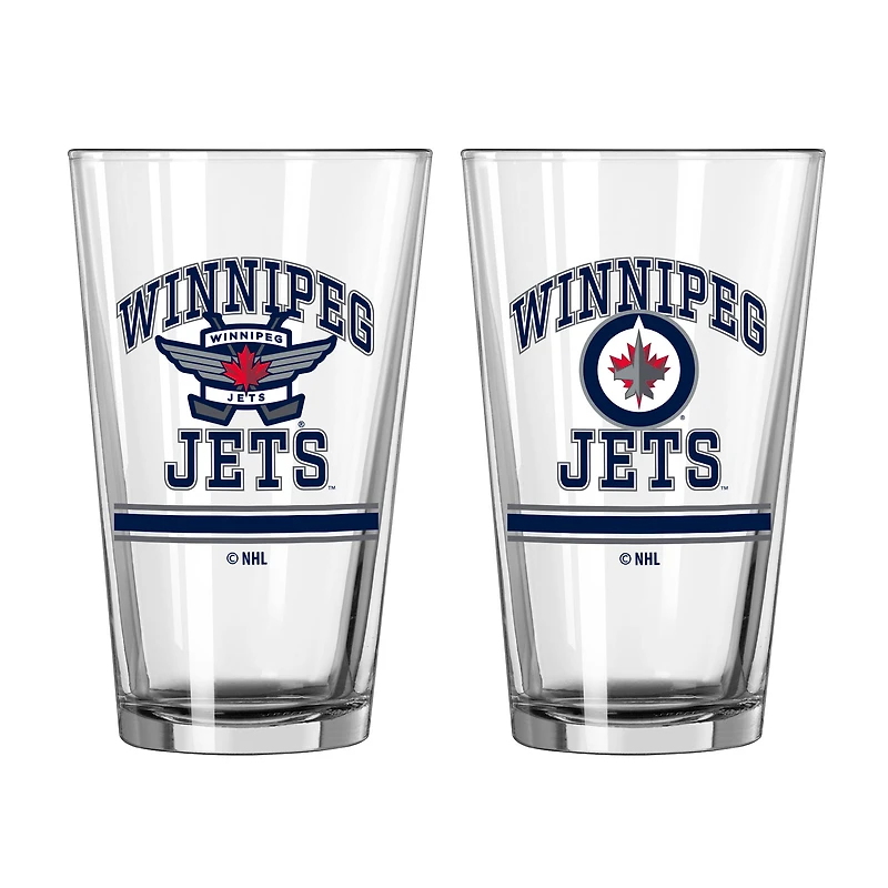 Jets de Winnipeg 16oz. Verre à pinte, paquet de deux
