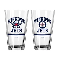 Jets de Winnipeg 16oz. Verre à pinte, paquet de deux