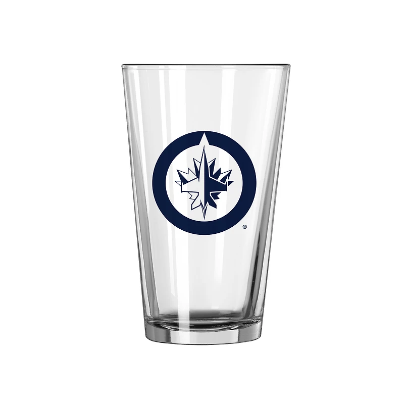 Jets de Winnipeg 16oz. Verre à pinte du jour du match avec le mot-symbole de l'équipe