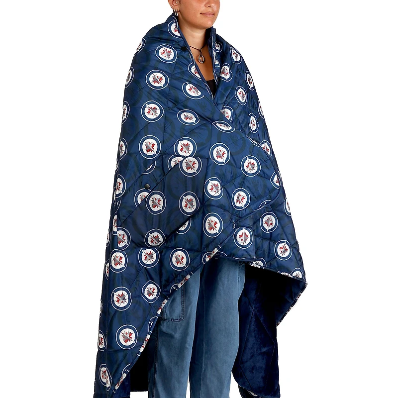 Winnipeg Jets 2-in-1 Hooded Outdoor Blanket