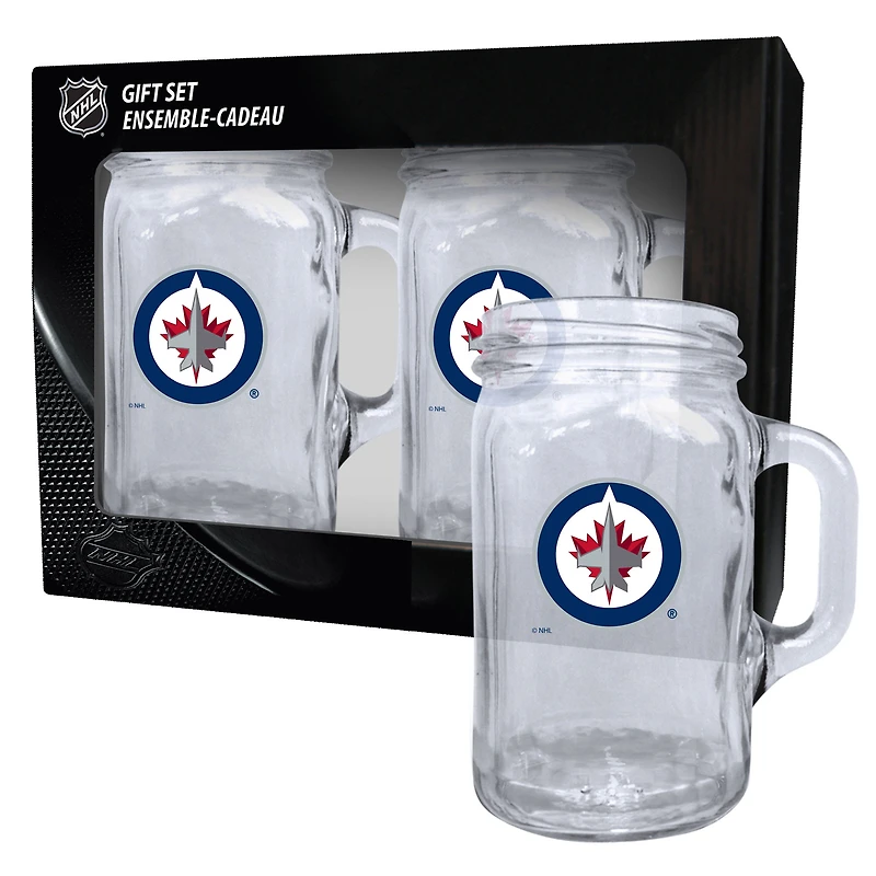 Paquet de 2 Jets de Winnipeg 16oz. Ensemble de tasses maçon