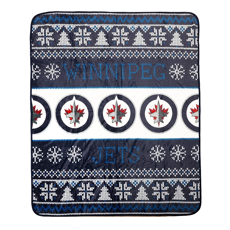 Winnipeg Jets 2-Pack 50" x 60" Holiday Throw Blanket and Cushion Set