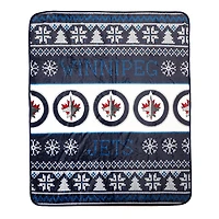 Winnipeg Jets 2-Pack 50" x 60" Holiday Throw Blanket and Cushion Set