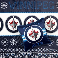Ensemble de 2 couvertures et coussins des Fêtes 50" x 60" des Jets de Winnipeg