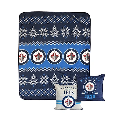 Winnipeg Jets 3-Pack Throw Blanket & Pillows Set