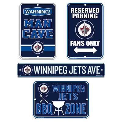 Ensemble d'enseignes de ventilateur 4 pièces des Jets de Winnipeg