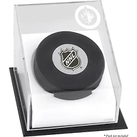Vitrine de présentation du logo des rondelles de hockey des Jets de Winnipeg